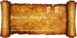 Baszler Balbina névjegykártya